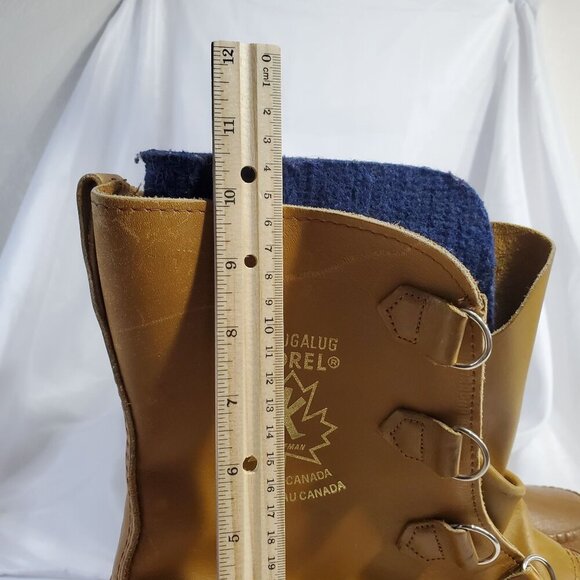 VTG Sorel Kaufman Chugalug Leather Winter Boots Rubber Soles Mens size 8 - Picture 8 of 16